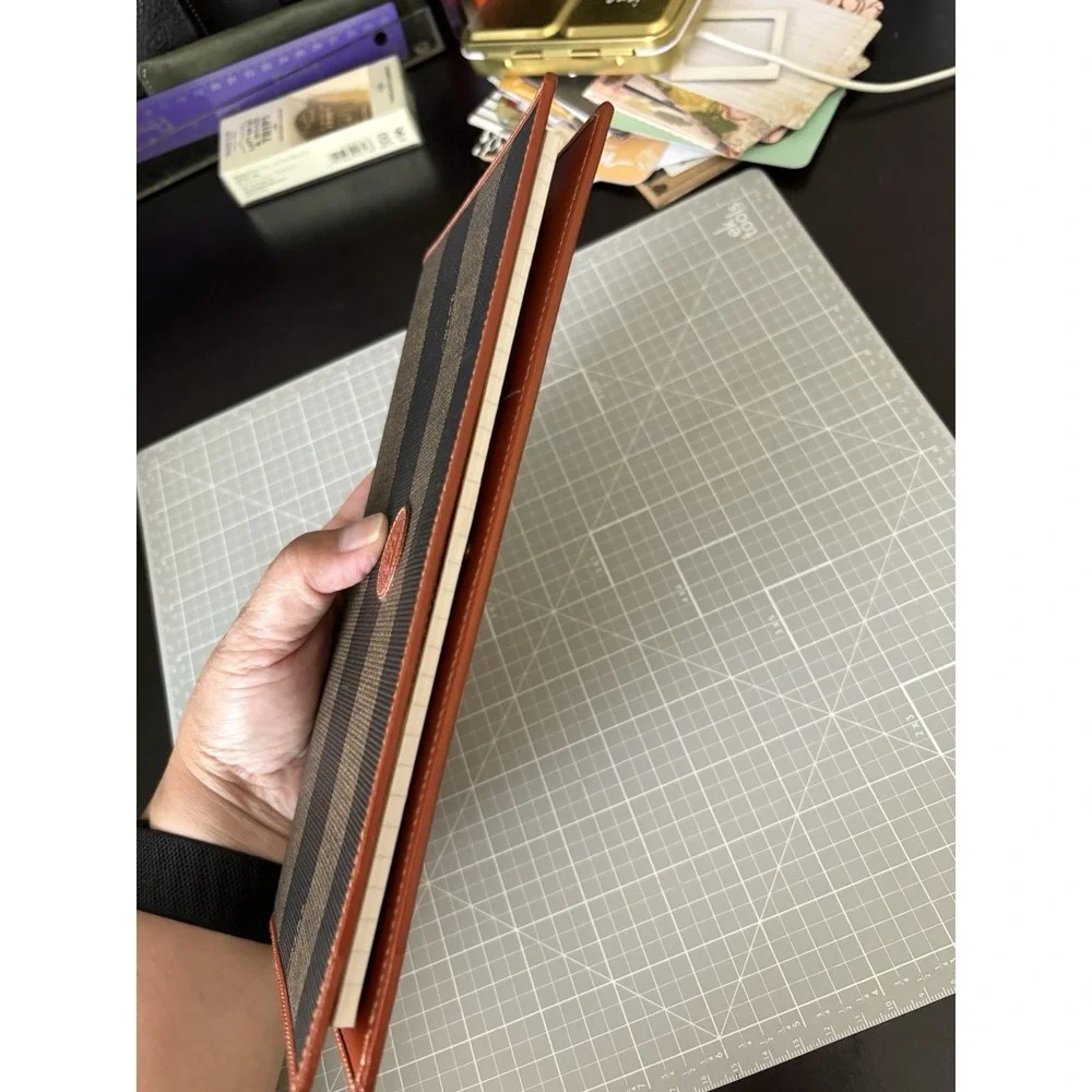 New Vintage FENDI Italy Pequin Stripe Travel Wallet Travelers Notebook - Picture 13 of 13